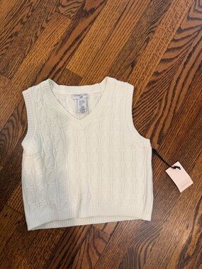 Sincerely Jules Cream Cable Knit V-Neck Sweater Vest